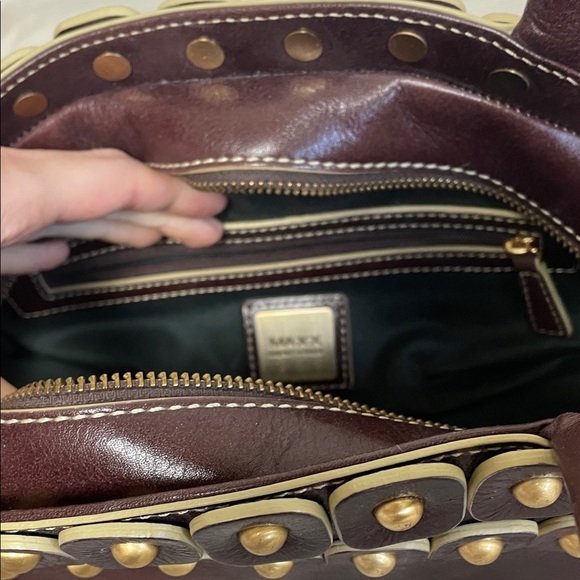 Maxx New York Dark Brown brass Studded Shoulder Bag - Picture 4 of 17